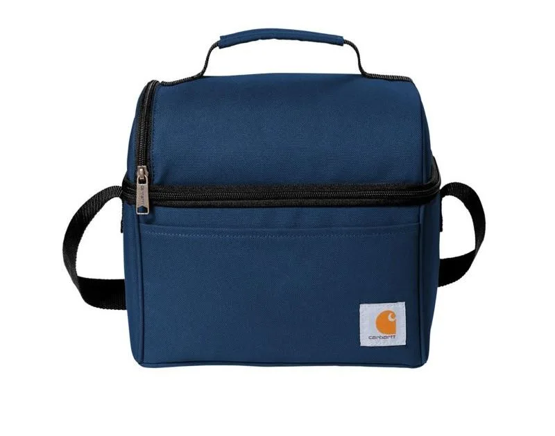 Carhartt lunch 6 can cooler in navy with black zipper