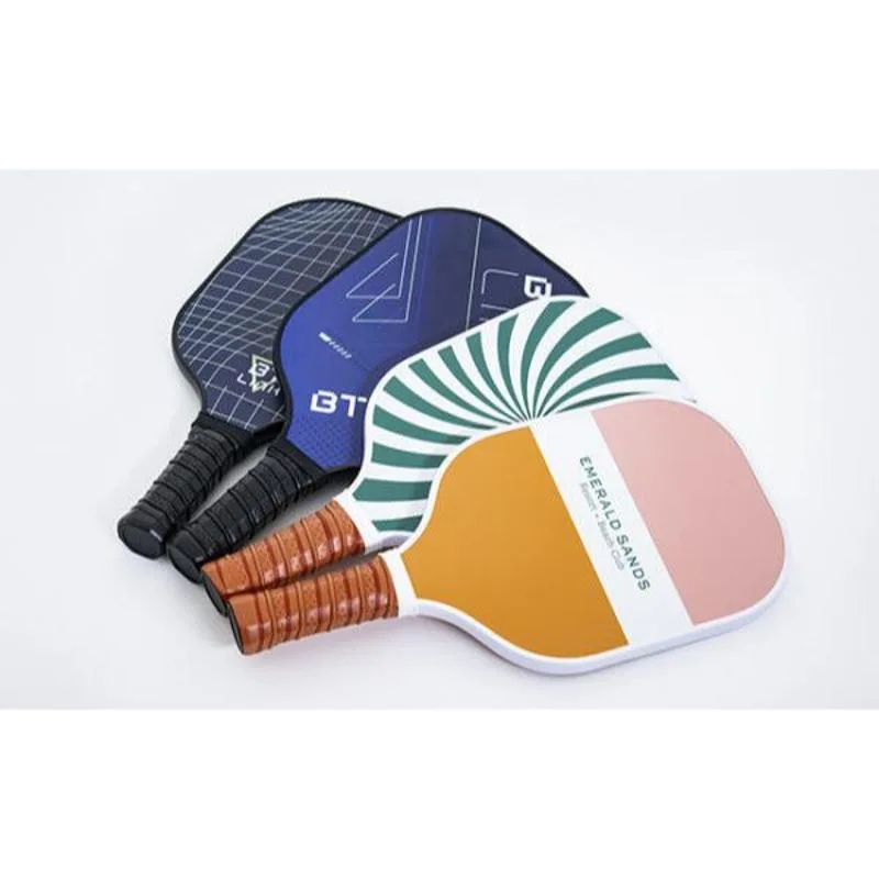 Full color pickleball set with custom printed paddles and grips