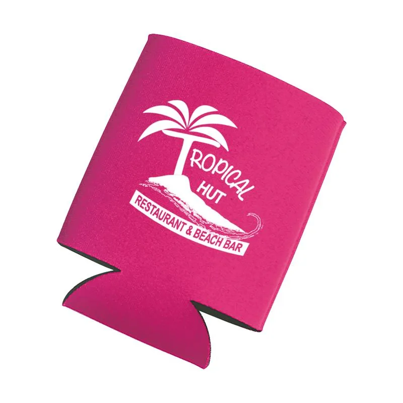 Kan-tastic can cooler in pink with white branded imprint