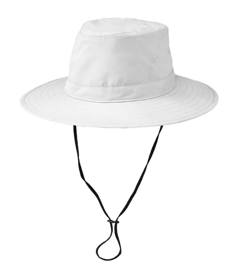 Port Authority lifestyle brim hat with chin strap detail