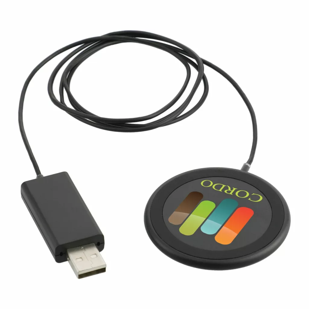 Branded wireless charging pad with logo