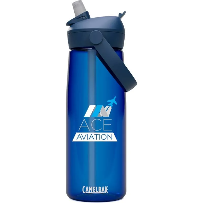 CamelBak Thrive Flip Straw Bottle in dark blue with logo