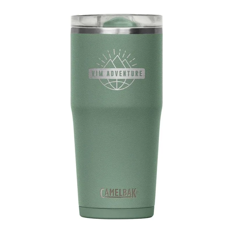 CamelBak Thrive promotional tumbler with Vim Adventure branding and lid