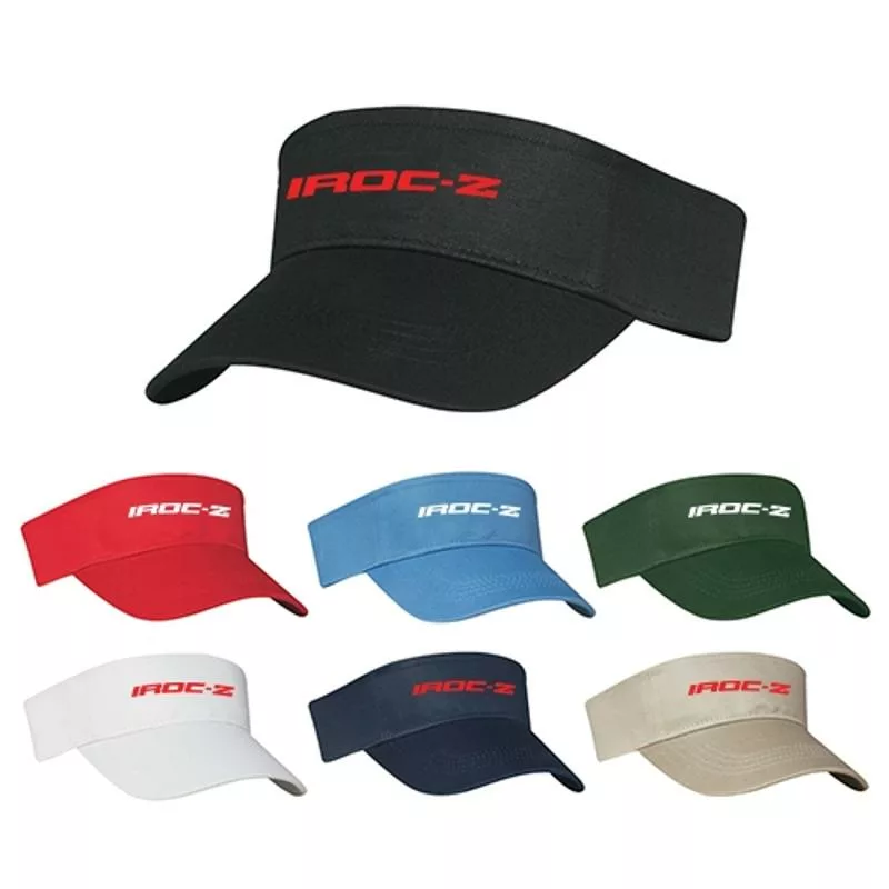 Colorful cotton twill visors with logo for sunny tournaments.