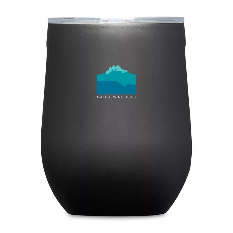 CORKCICLE wine cup with Malibu Wine Hikes logo printed.