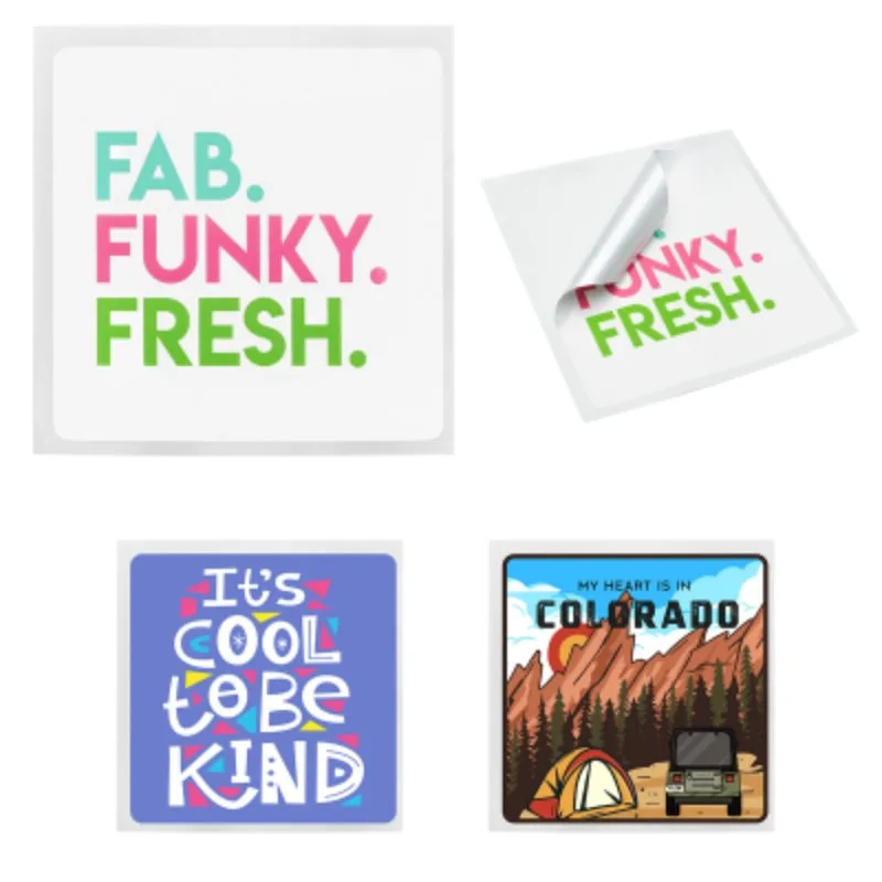 Branded stickers with fun messages or logos for laptops and dorms.
