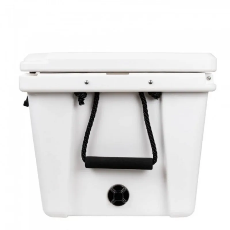 White Patriot hard cooler with rope handle and rugged outdoor design