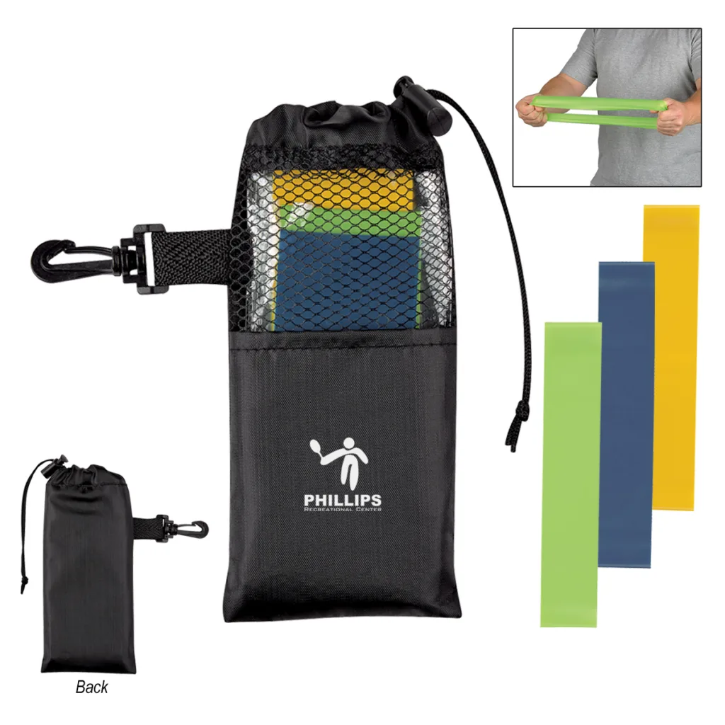 Resistance band set with branded bag