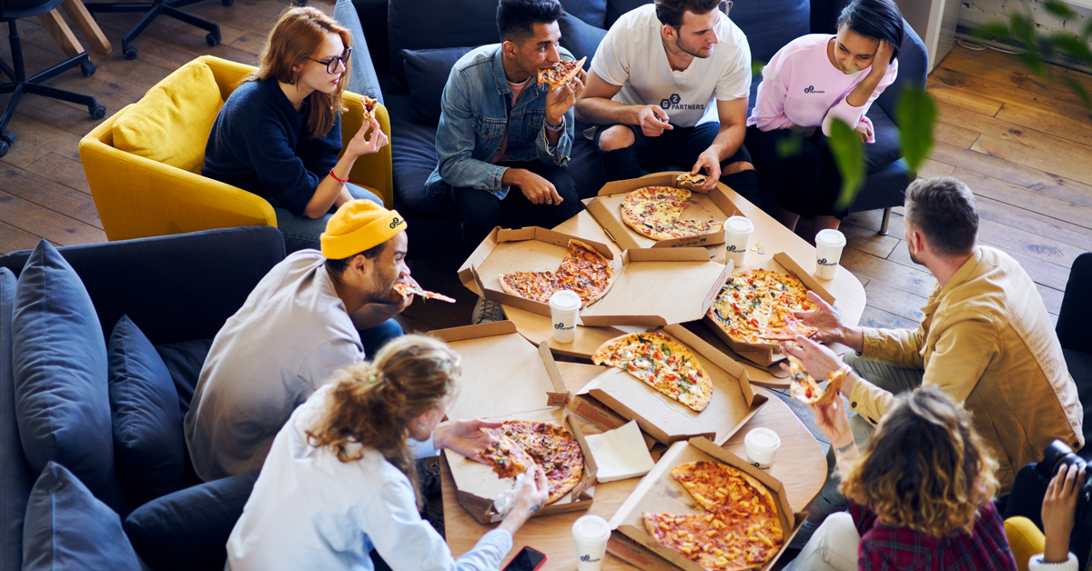 Eating Pizza at the office