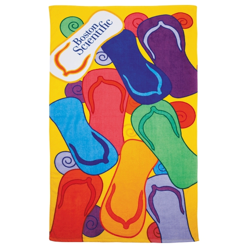 Custom Beach Towel with Flip Flops