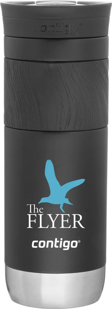 Contigo Byron 2.0 stainless steel branded tumbler with company logo.