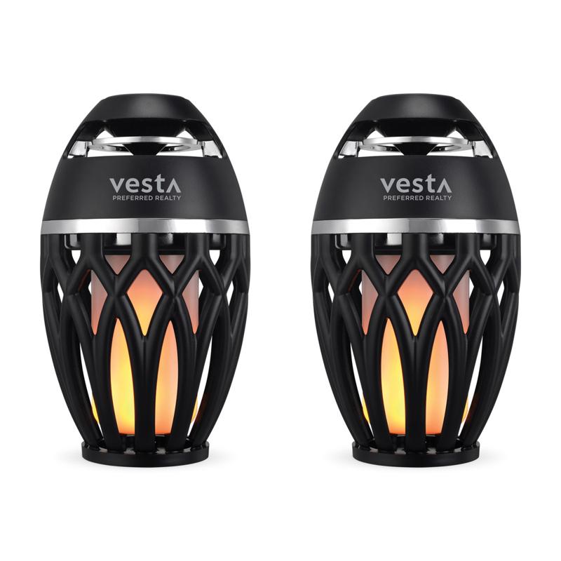 iLive Tiki Bluetooth speakers with LED flame for promotional branding