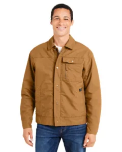 Dri Duck men's Renegade insulated canvas work jacket in brown with snap closure