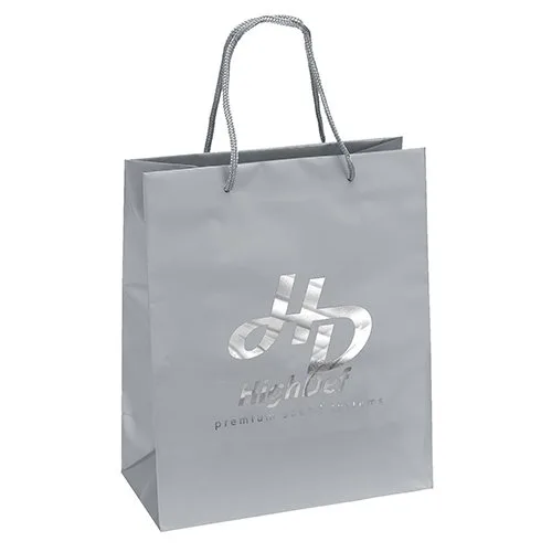 Emerald gloss eurotote gift bag with silver handles for corporate gifts