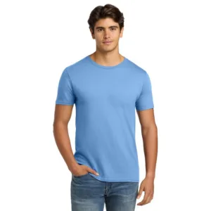 Man in light blue Hanes Perfect-T cotton shirt with modern fit for affordable promotional apparel