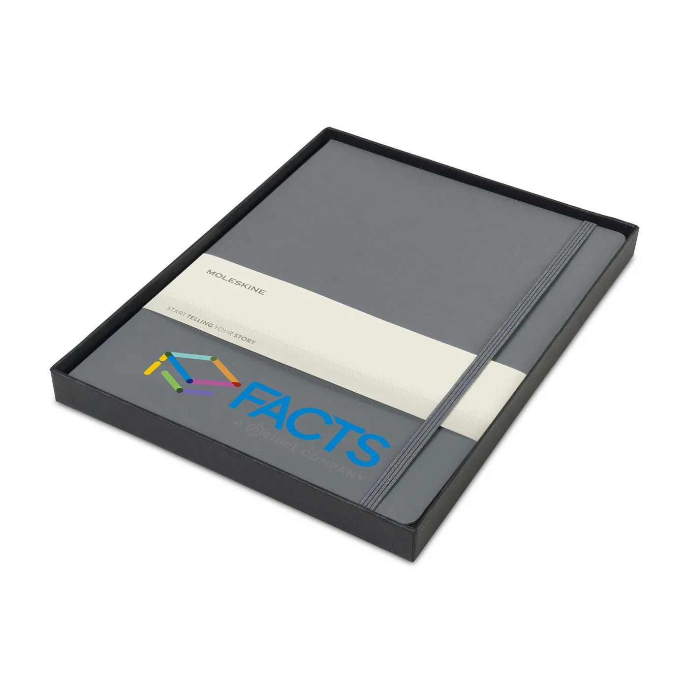 Moleskine hard cover notebook gift set with custom logo design
