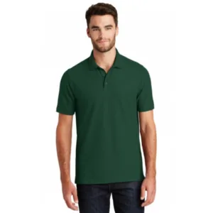 New Era Venue moisture-wicking polo shirt in forest green with rib knit collar