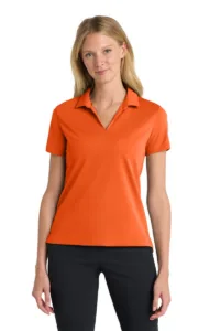 Nike women's Dri-FIT micro pique polo in bright orange with moisture management technology