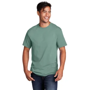 Port and Company core cotton t-shirt in sage green with crew neck and classic fit