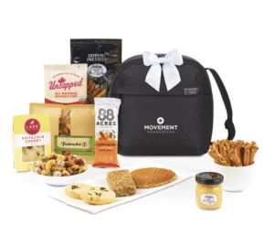 Branded lunch cooler iwth a variety of gourmet foods.