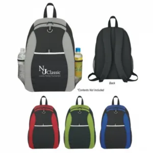 Durable sport backpack with padded laptop compartment, water bottle pockets in multiple color options