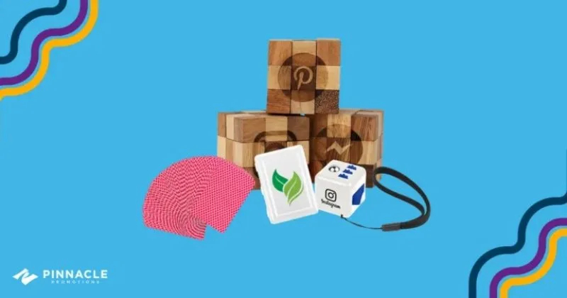 Branded desktop puzzle, custom playing cards and stress relief toys for game-themed employee benefits program