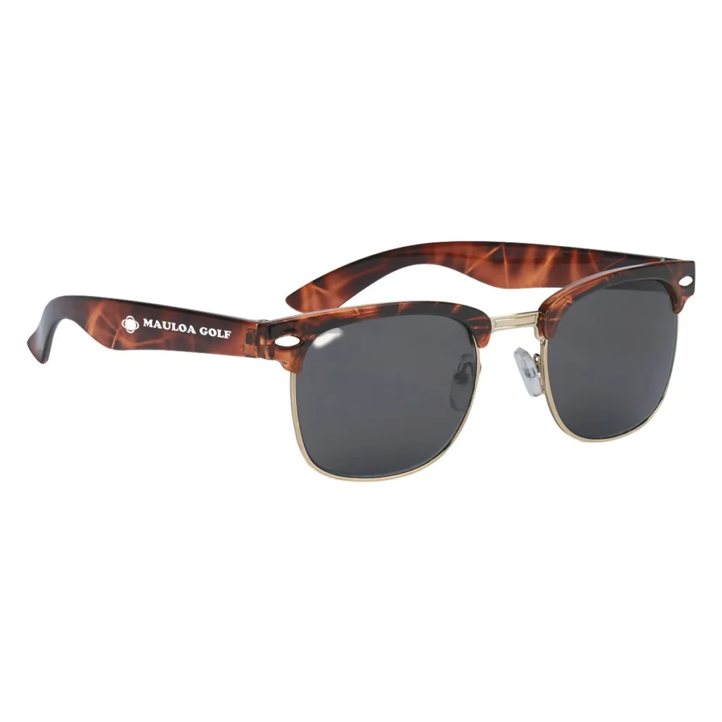 Branded sunglasses in tortoise shell 