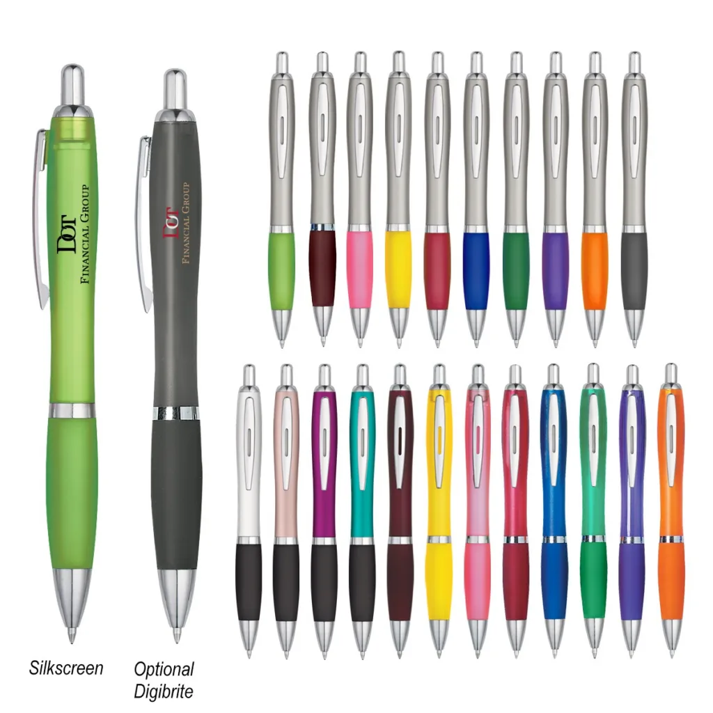Satin pen in multiple colors sold inexpensive promotional giveaways