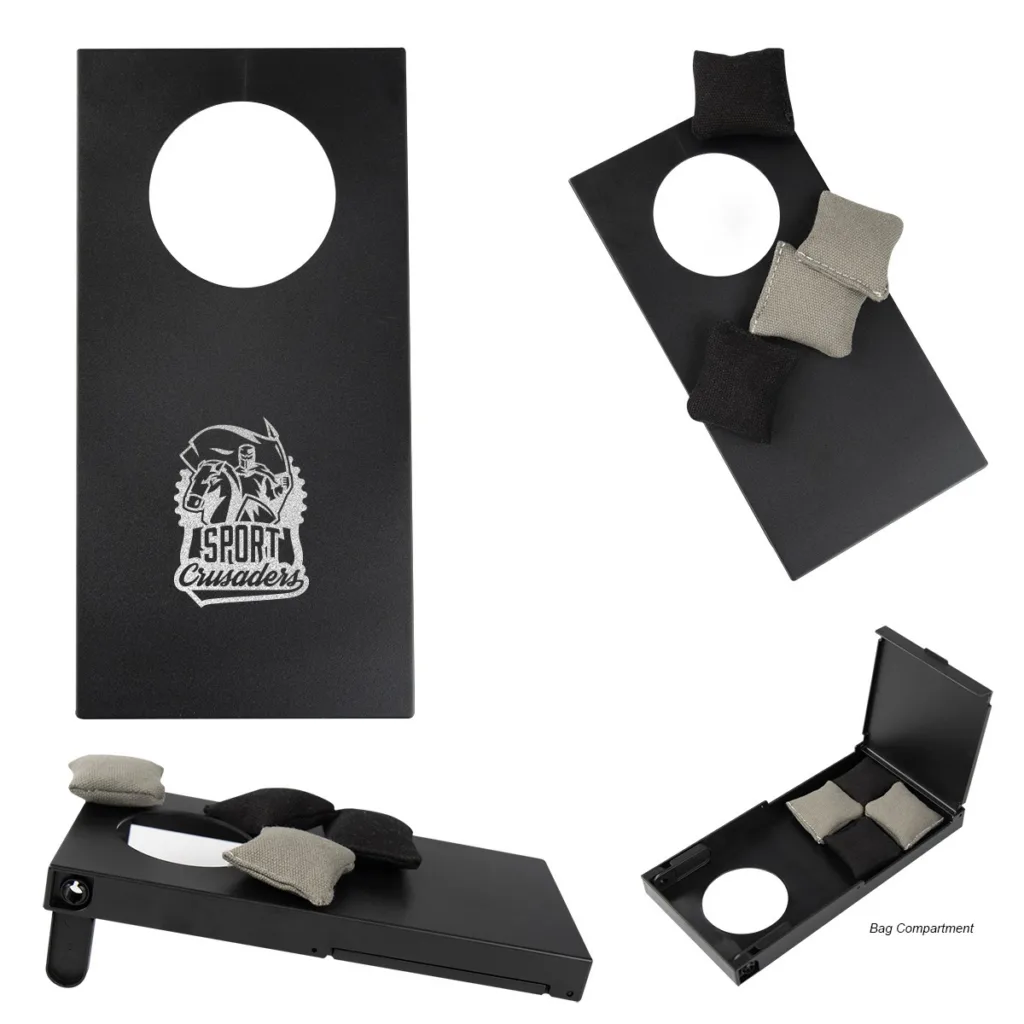 Branded miniature corn hole game