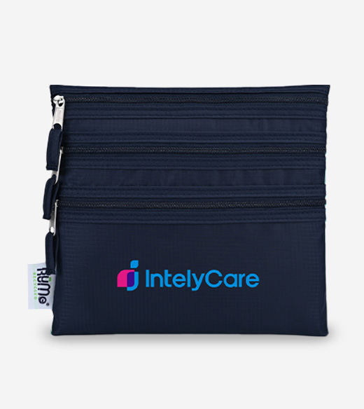 navy blue zippered utility pouch