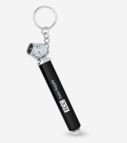 Compact black tire pressure gauge keychain