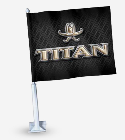 Black car window flag